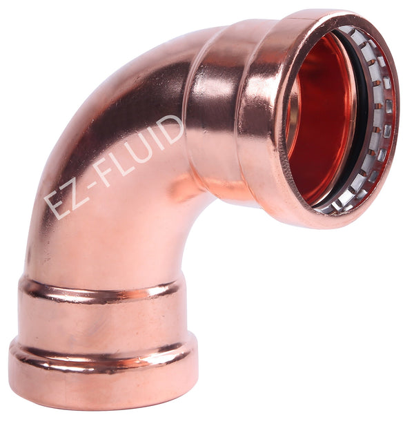 EZ-Fluid 3" Press X Press COPPER PRESS XL 90 Degree LR ELBOW | EZ-Fluid Plumbing Parts & Hardware 