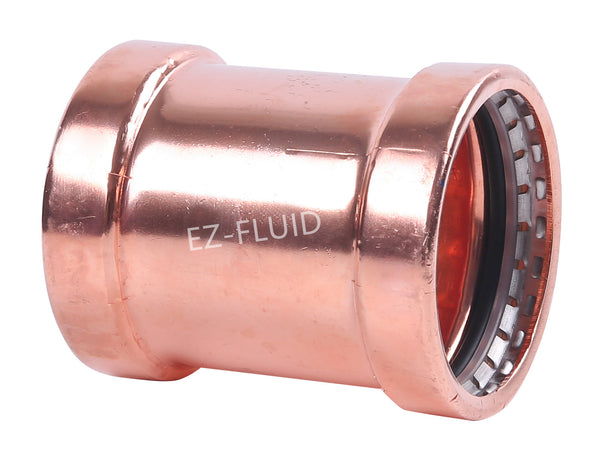 EZ-Fluid 2-1/2" Press X Press COPPER PRESS XL COUPLING NO STOP | EZ-Fluid Plumbing Parts & Hardware 