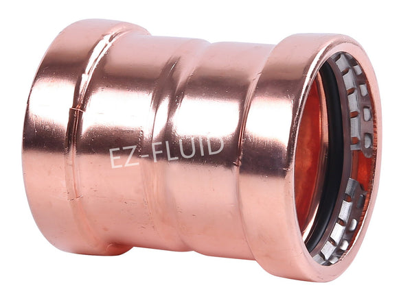 EZ-Fluid 2-1/2" Press X Press COPPER PRESS XL COUPLING WITH STOP | EZ-Fluid Plumbing Parts & Hardware 