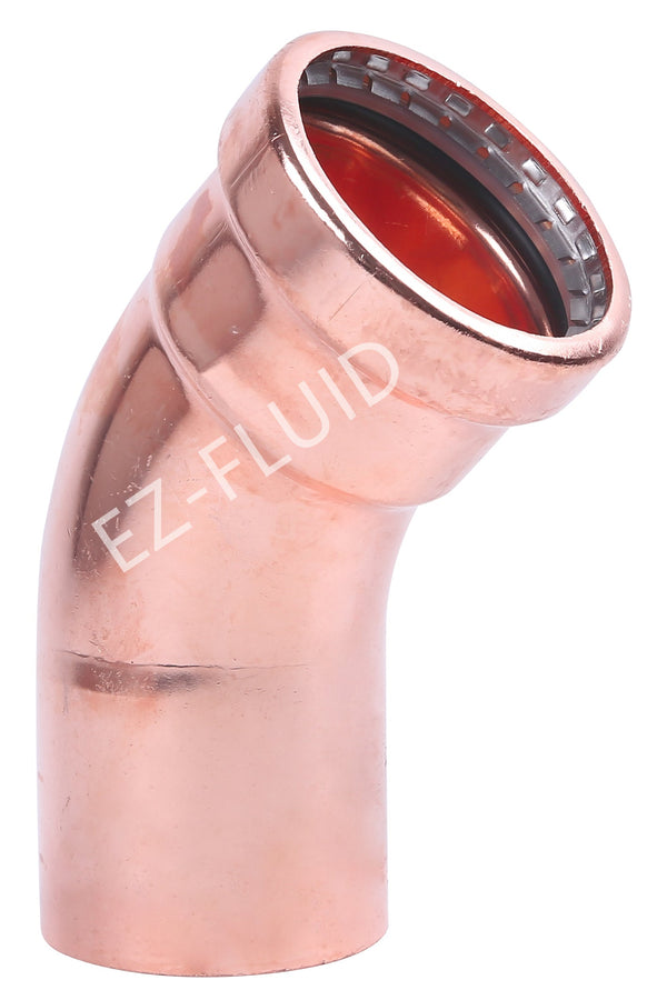 EZ-Fluid 3"  Press X FTG COPPER PRESS XL 45 Degree STREET ELBOW | EZ-Fluid Plumbing Parts & Hardware 