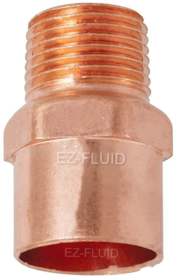 EZ-Fluid 1-1/4" X 1" C X M MALE ADAPTER COPPER | EZ-Fluid Plumbing Parts & Hardware 
