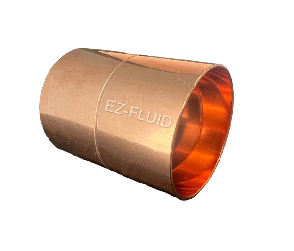 EZ-Fluid 2-1/2" C X C Sweat Solder COPPER ROLL-STOP COUPLING | EZ-Fluid Plumbing Parts & Hardware 
