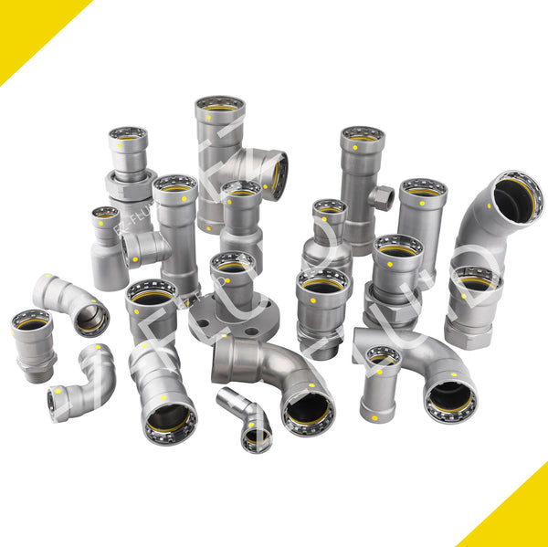 EZ-Fluid 3/4" Carbon Steel Press Mega Type PressG COUPLING NO STOP (HNBR) For Gas | EZ-Fluid Plumbing Parts & Hardware 