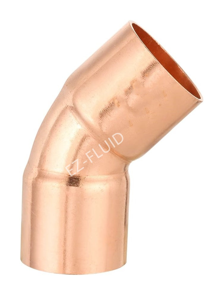 EZ-Fluid 1-1/2" C X C Sweat Solder COPPER 45 Degree ELBOW | EZ-Fluid Plumbing Parts & Hardware 