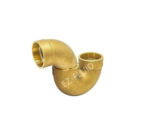 EZ-Fluid 2" DWV COPPER CAST BRASS P-TRAP | EZ-Fluid Plumbing Parts & Hardware 