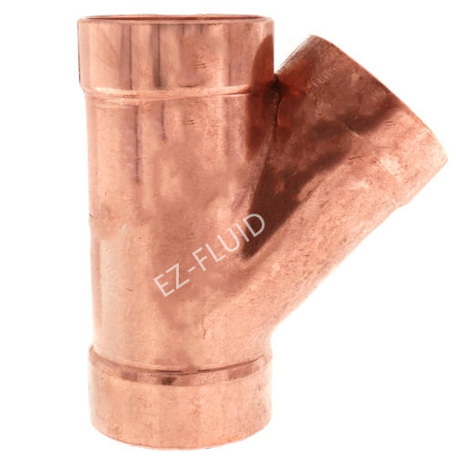 EZ-Fluid 1-1/2" C X C X C Sweat Solder WYE DWV COPPER WROT | EZ-Fluid Plumbing Parts & Hardware 