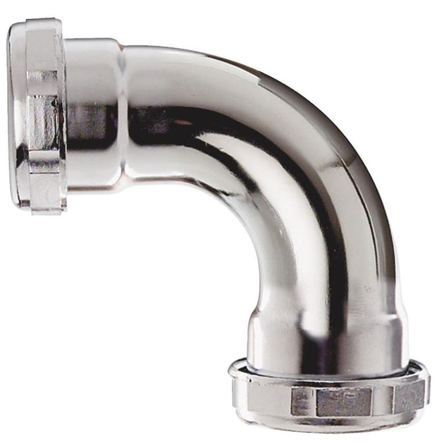 EZ-Fluid 1-1/4" 17GA Brass 90 Degree Repair ELBOW w/Brass Nut | EZ-Fluid Plumbing Parts & Hardware 