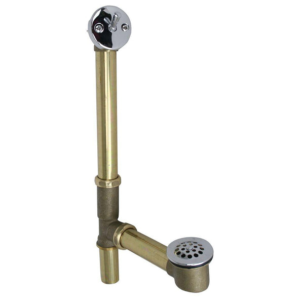 EZ-Fluid Extra Long Trip Lever Waste & Overflow Bathtub Drain, 1-1/2" 17GA Brass RB | EZ-Fluid Plumbing Parts & Hardware 