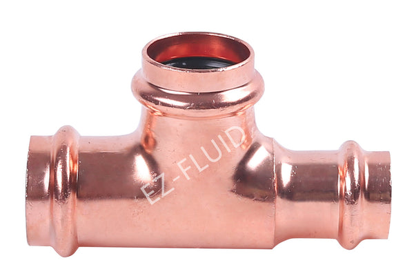 EZ-Fluid 3/4" X 1/2" X 3/4" Press X Press X Press COPPER PRESS TEE REDUCER | EZ-Fluid Plumbing Parts & Hardware 
