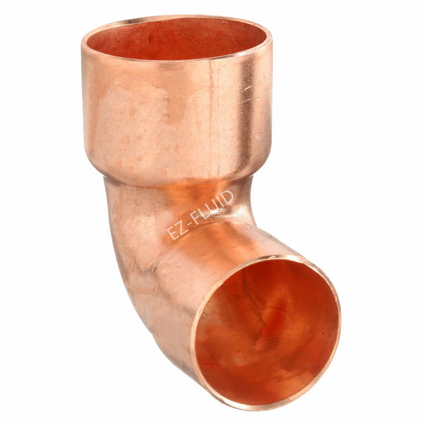 EZ-Fluid 1" X 1/2" C X C Sweat Solder COPPER 90 Degree  ELBOW | EZ-Fluid Plumbing Parts & Hardware 