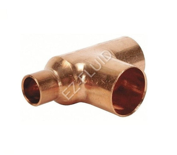 EZ-Fluid 1" X 3/4" X 1/2" C X C X C Sweat Solder COPPER REDUCING TEE | EZ-Fluid Plumbing Parts & Hardware 