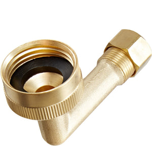 3/4" Female Hose x 3/8" OD Compression Lead Free Brass Dishwasher Connector Elbow - Plumbing Parts & Hardware 